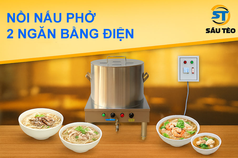 noi nau pho 2 ngan bang dien 11 | Inox Sáu Tèo nối nấu phở 2 ngăn bằng điện