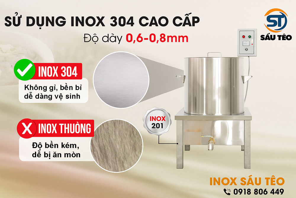 noi nau pho su dung inox 304 cao cap | Inox Sáu Tèo noi nau pho su dung inox 304 cao cap | Inox Sáu Tèo